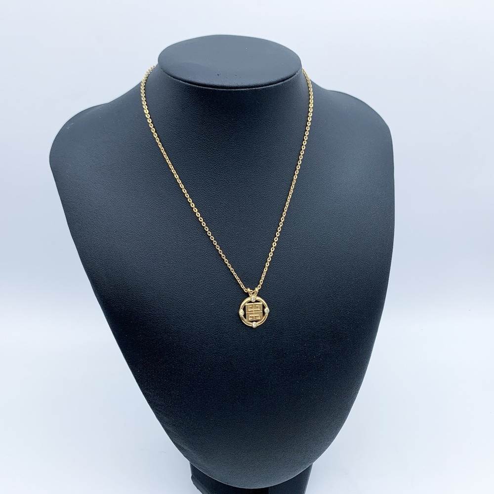 Vintage Givenchy G Logo Gold-Plated Pendant Necklace